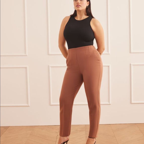 Dynamite, Kendall Side Zip Slim Pants, Size 6, Medium, brown - Picture 2 of 3